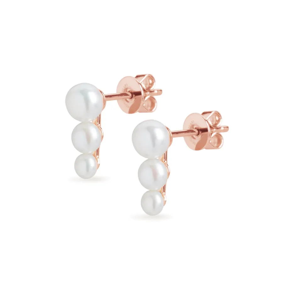 Trio Cloud Pearl Stud Earrings