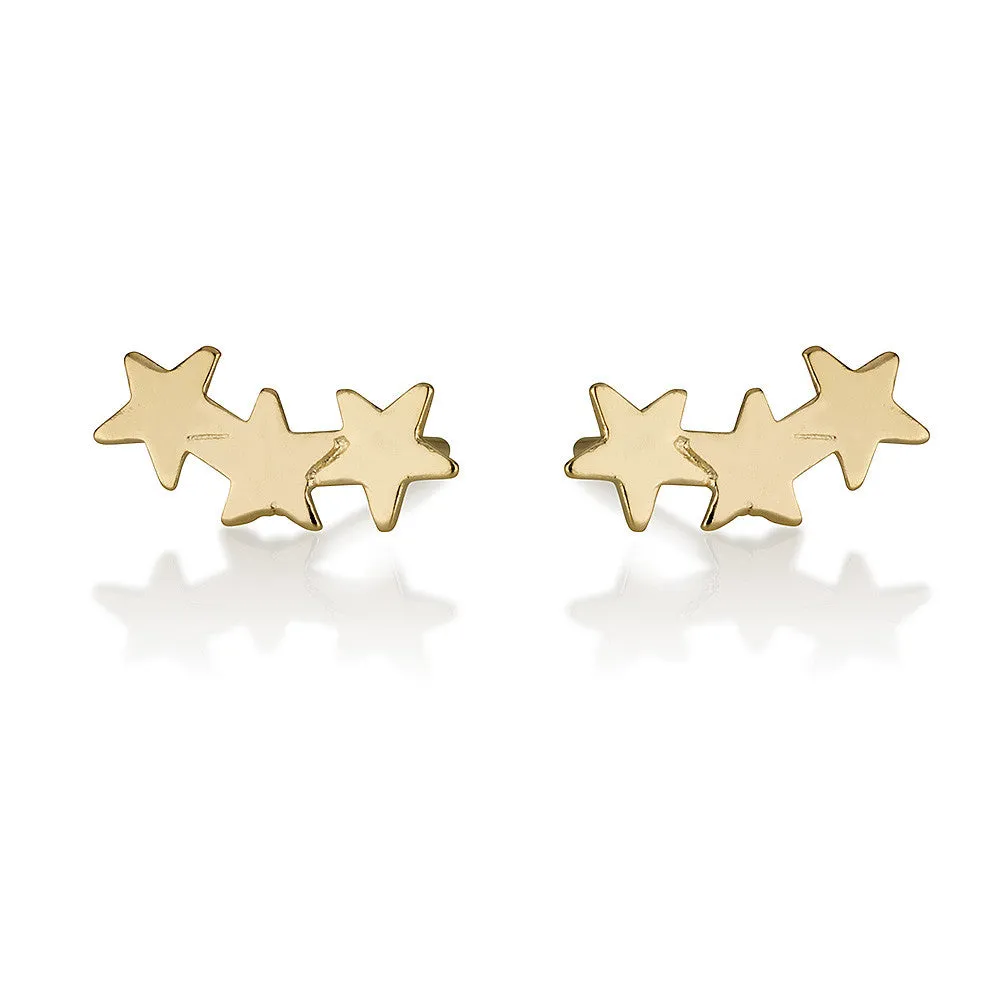 Triple Star Stud Earrings