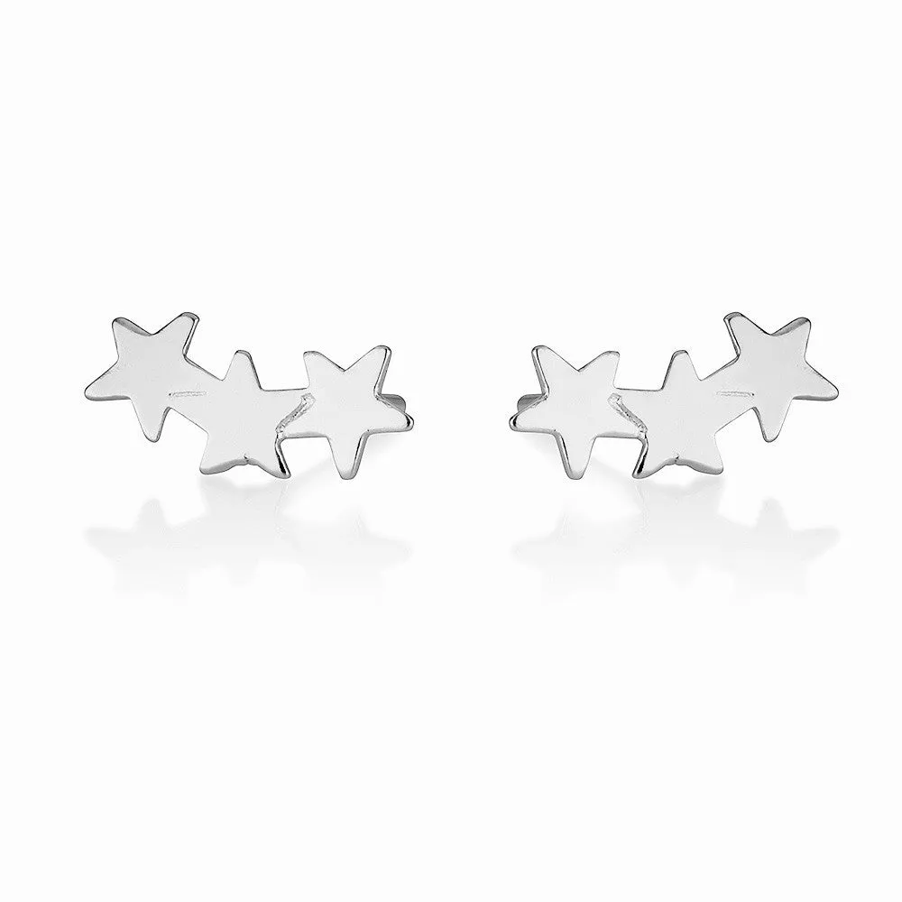 Triple Star Stud Earrings