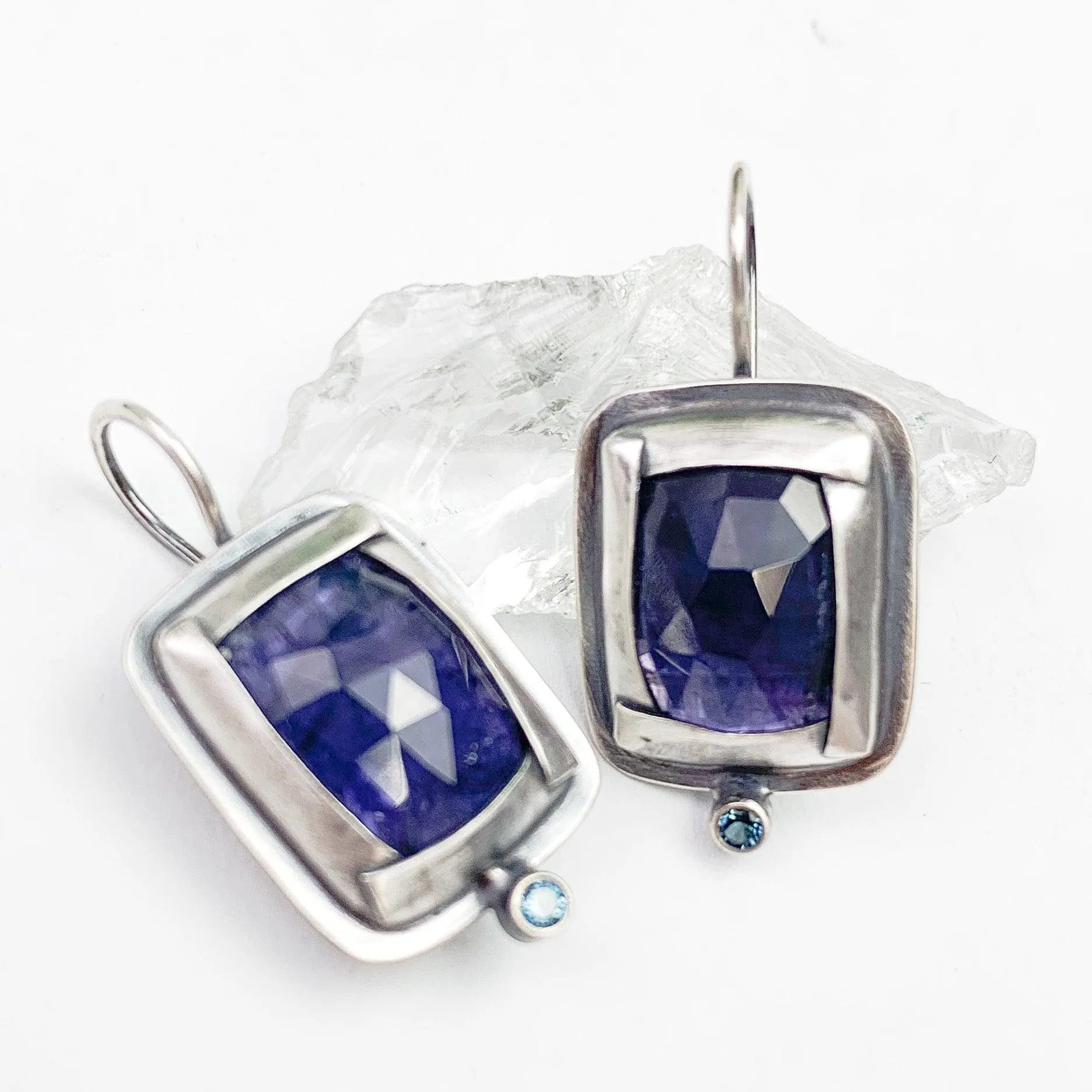 Twilight Reflections Square Gemstone Earrings