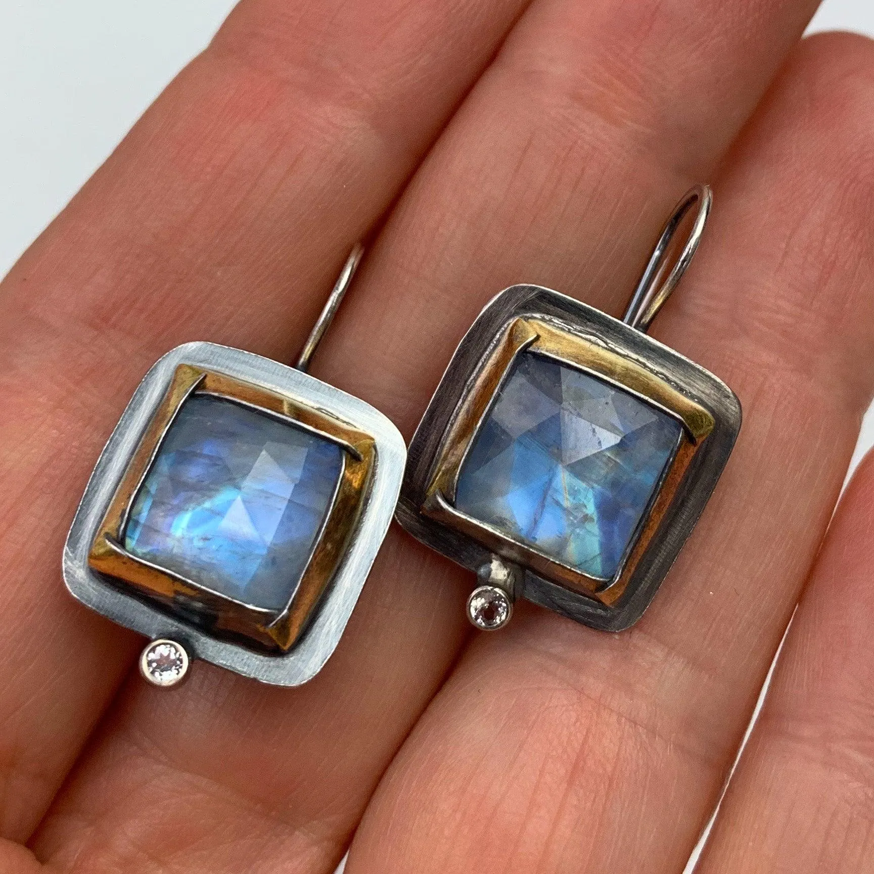 Twilight Reflections Square Gemstone Earrings