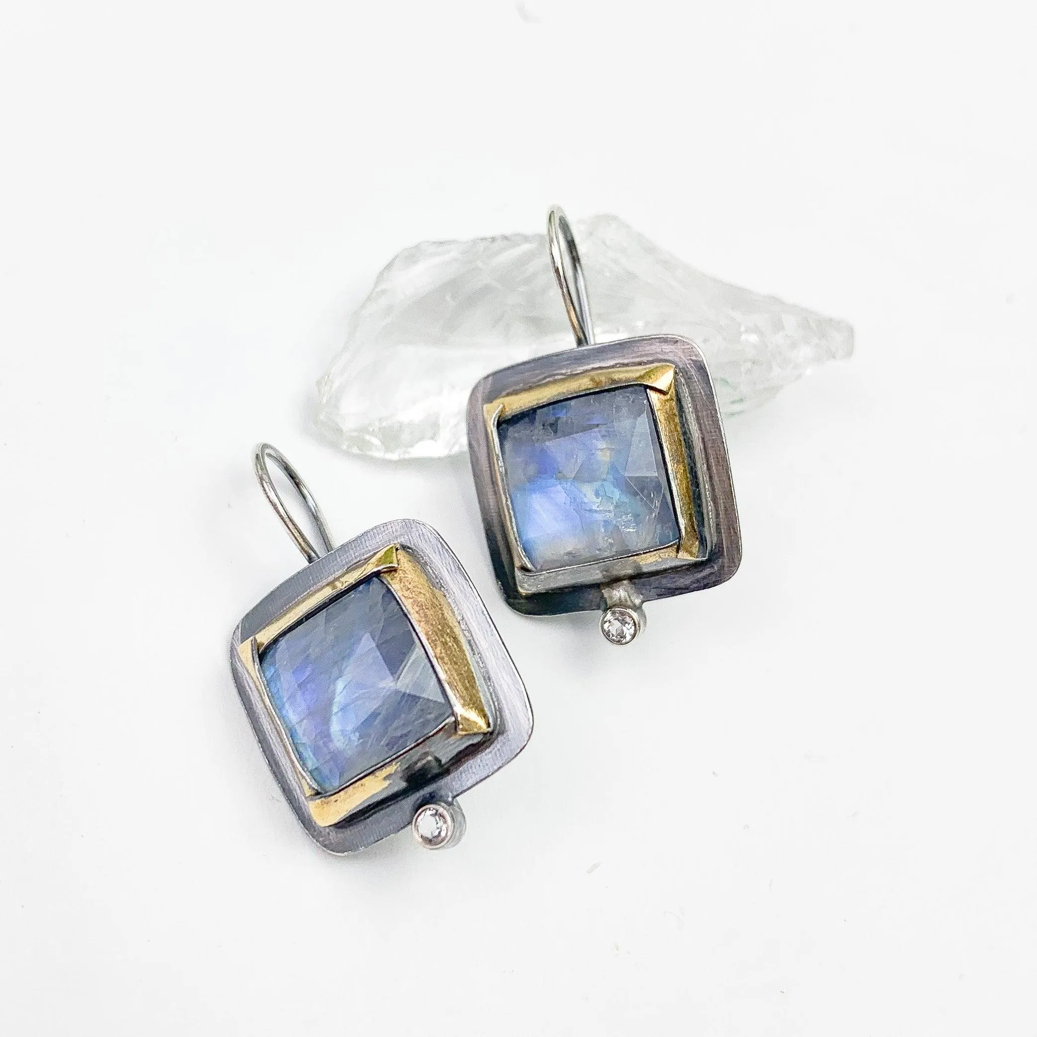 Twilight Reflections Square Gemstone Earrings