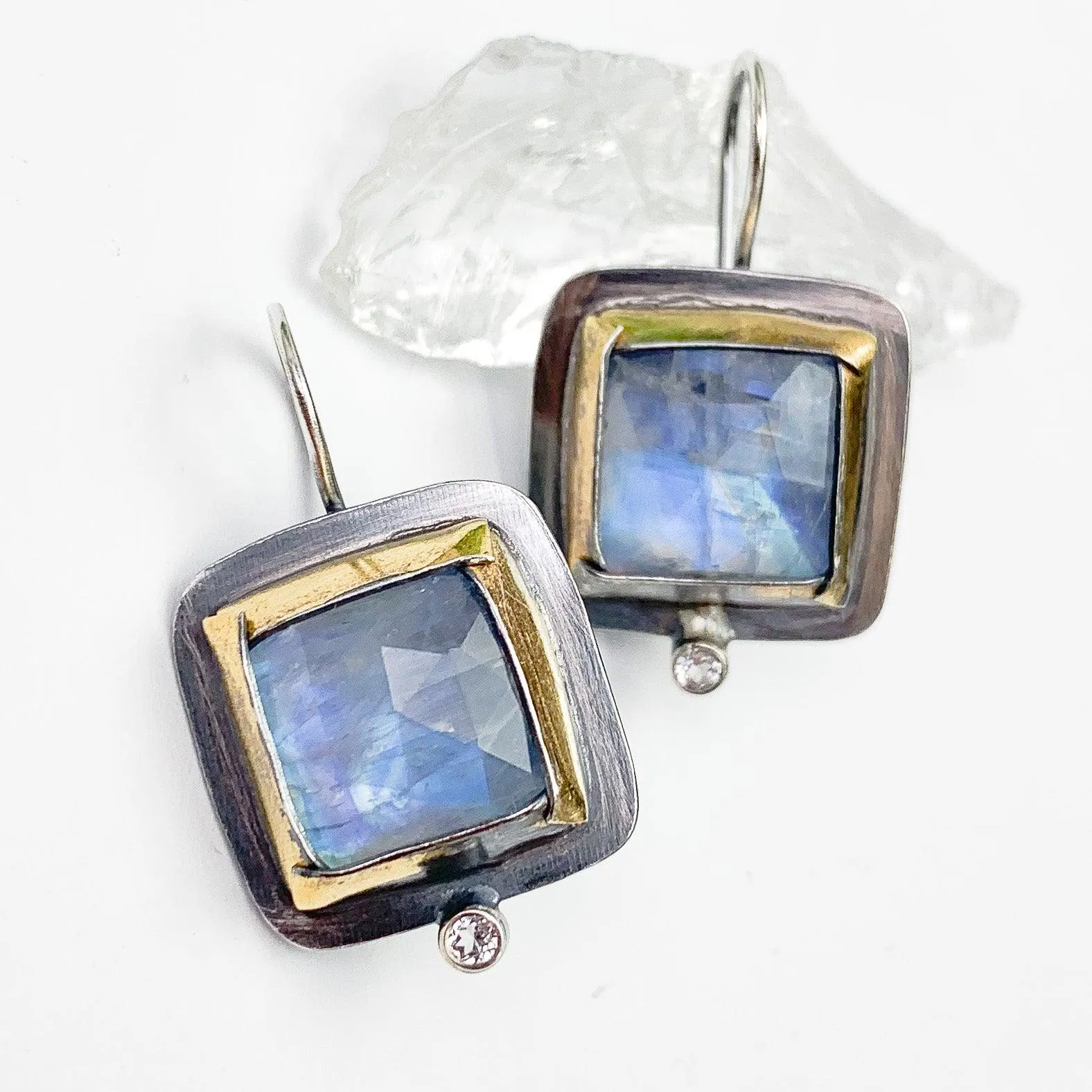 Twilight Reflections Square Gemstone Earrings