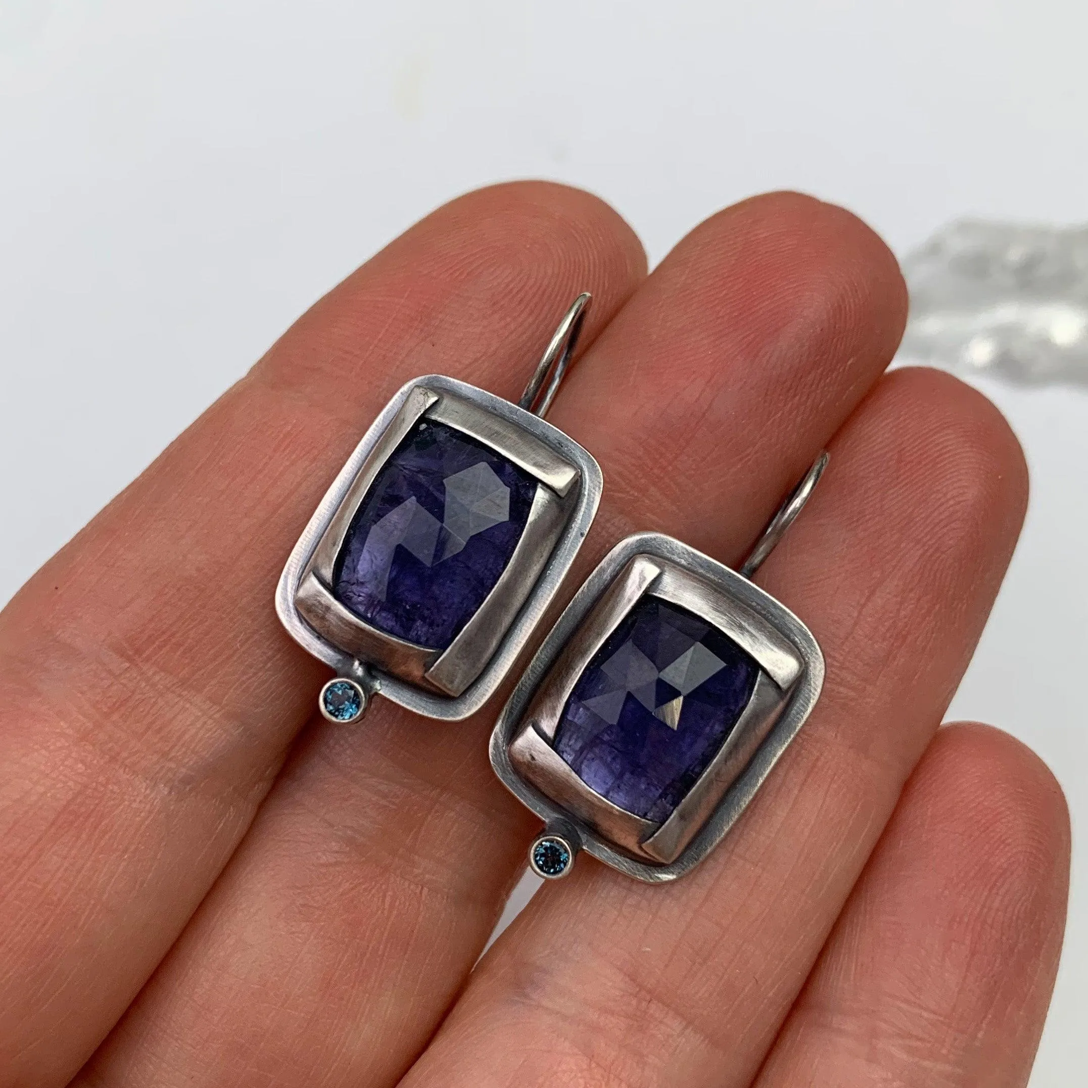 Twilight Reflections Square Gemstone Earrings