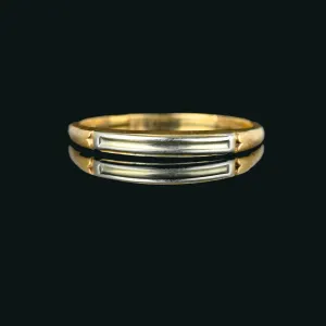 Vintage 14K Yellow & White Gold Two Tone Band Ring