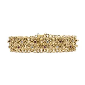 Vintage Diamond & Ruby Set Fancy Bracelet