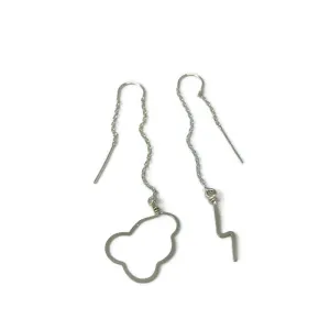 W- cloud bolt threader earrings CBTE-*