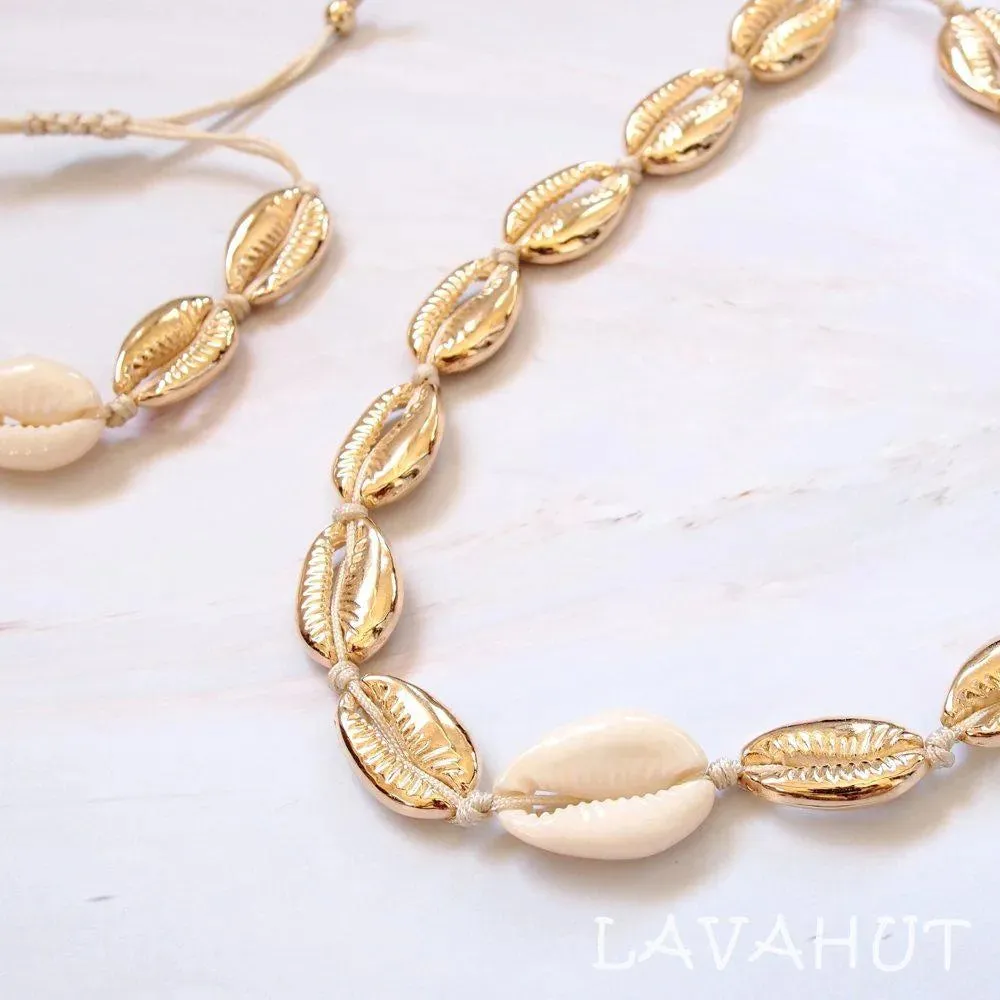 Waikiki Cowry Gold Hawaiian Necklace