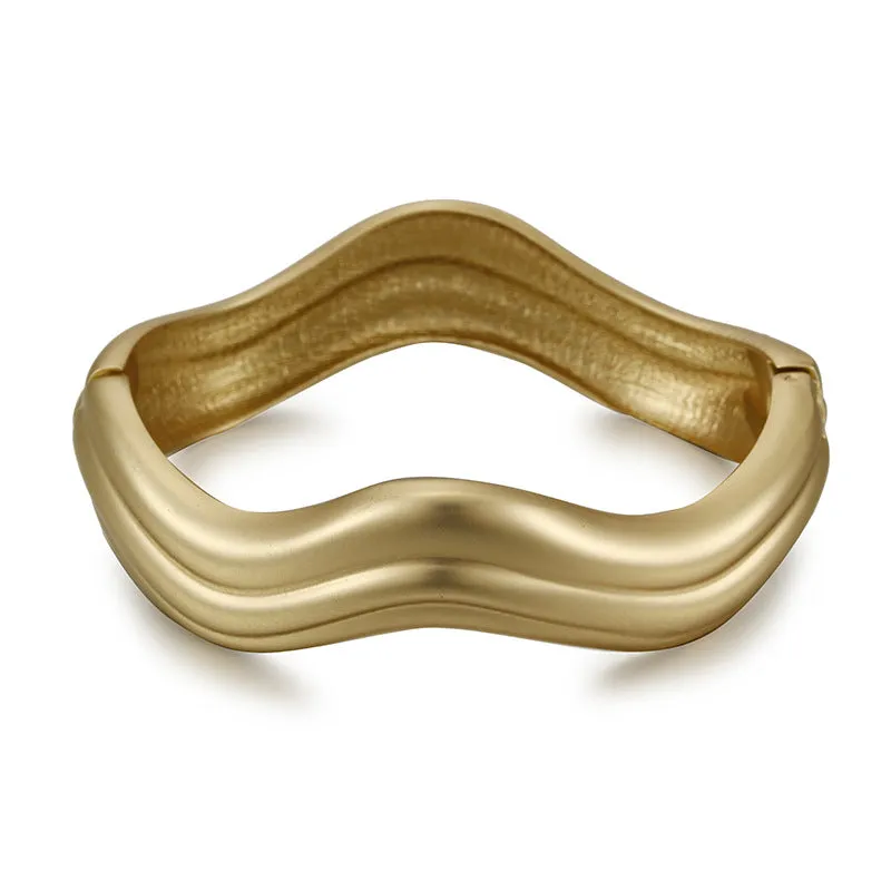 Wave Pattern Zinc Alloy Bracelet - Vienna Verve Collection