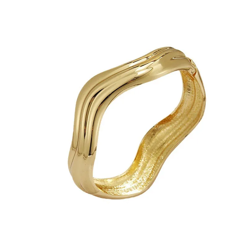 Wave Pattern Zinc Alloy Bracelet - Vienna Verve Collection