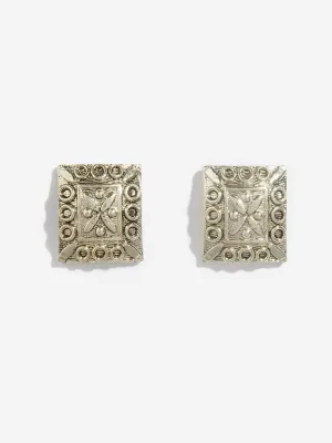 Westside Accessories Gold Lasercut Square Stud Earrings