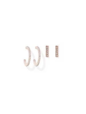 Zariah Delicate Diamante Two Pack Earrings